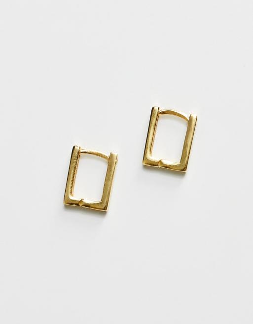 ASOS Design 14K Gold Plated Hinge Hoop Earring