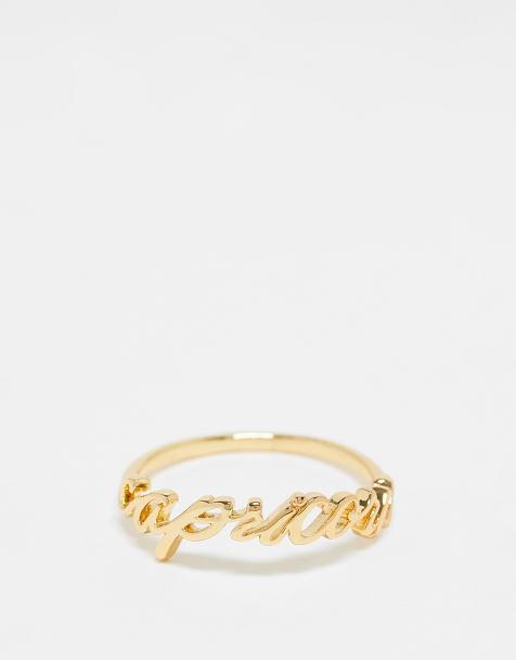 ASOS DESIGN - 14k guldbelagt ring med Stenbukken-stjernetegn og gavepose - view 1