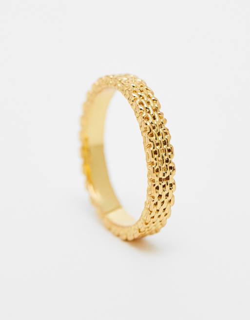 ASOS DESIGN – 14k Guldpläterad ring med tunna kedjelänkar, 3 av 4