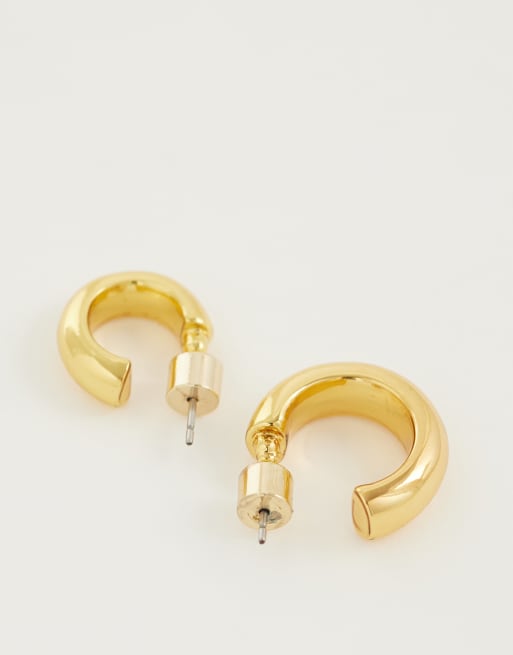 ASOS DESIGN – 14k guldpläterade creoler i olika storlekar, 2-pack, 4 av 4