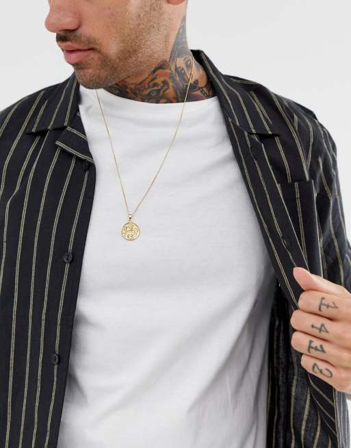 ASOS DESIGN – 14K guldpläterat halsband med St Christopher-hänge i sterlingsilver, 3 av 4