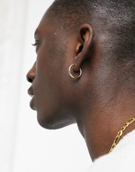 ASOS DESIGN pair of 15mm faux hoop earrings in gold tone