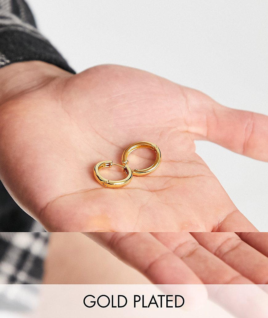 ASOS DESIGN 15mm hoop earring in 14k gold plate