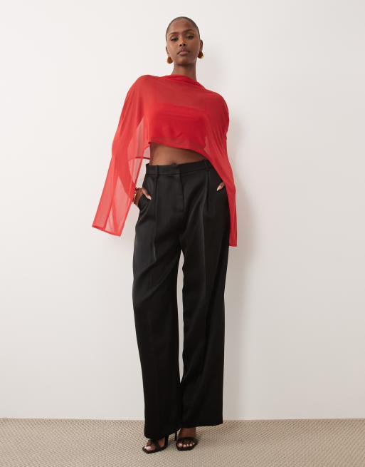 ASOS DESIGN – 2-in-1-Bustier-Oberteil in Rot mit Mini-Cape, 2 von 4