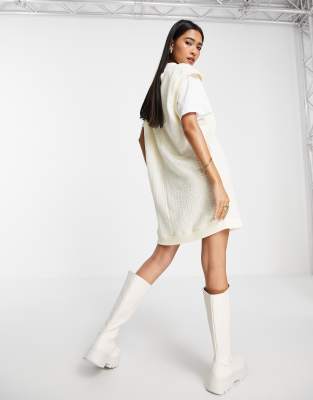 asos cream jumper dress