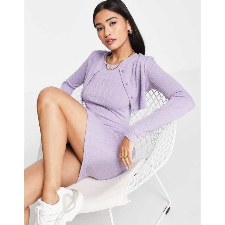fitted lace wedding dress Ramin Ribbed Cotton Cardigan in Purple – Misia