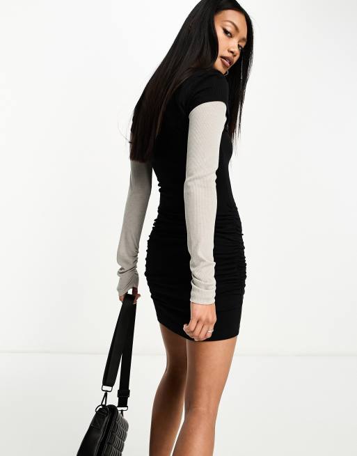 Express black long sales sleeve dress