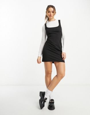 ASOS DESIGN 2 in 1 long sleeve t-shirt mini dress with ponte dress | ASOS