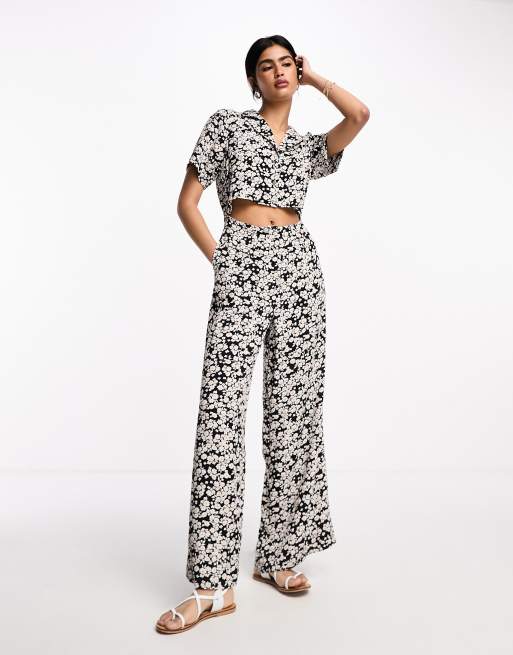 ASOS DESIGN - 2-in-1 overhemdjumpsuit in fijne bloemenprint, 4 van 4