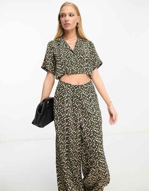 ASOS DESIGN 2 in 1 shirt jumpsuit in yellow floral print, 3 of 4