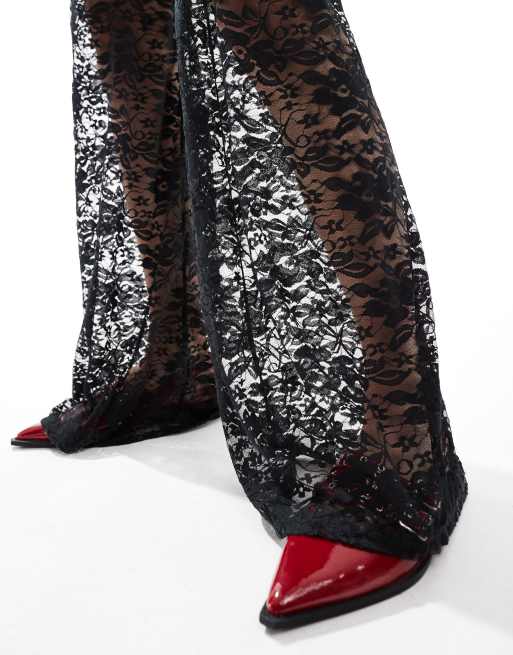 Asos black lace jumpsuit clearance