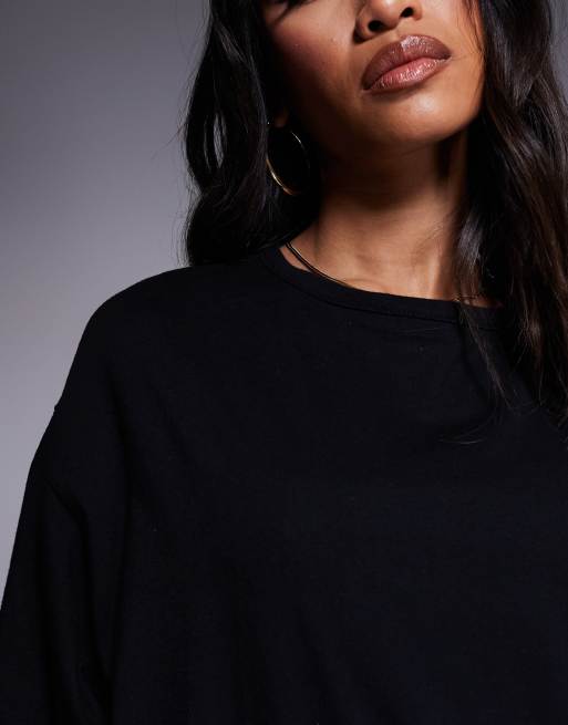 ASOS DESIGN 2 in 1 T-shirt mini dress in black
