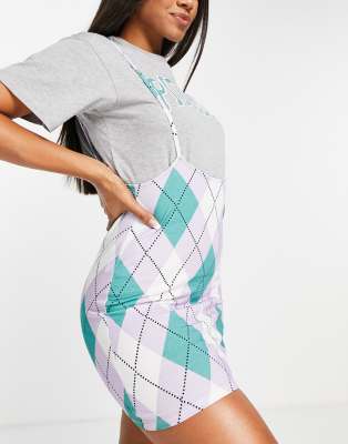 argyle print dress