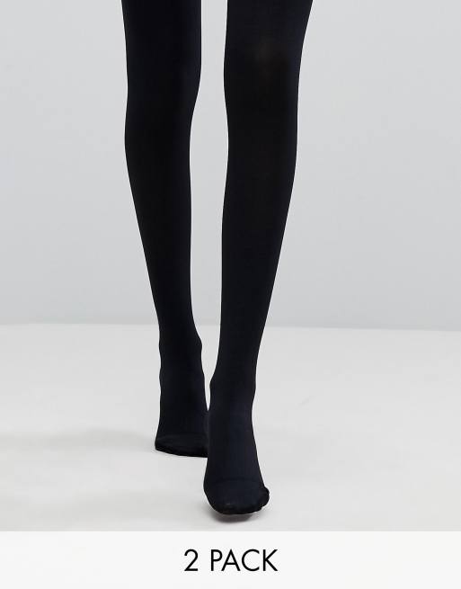 ASOS DESIGN 2 pack 120 denier black tights