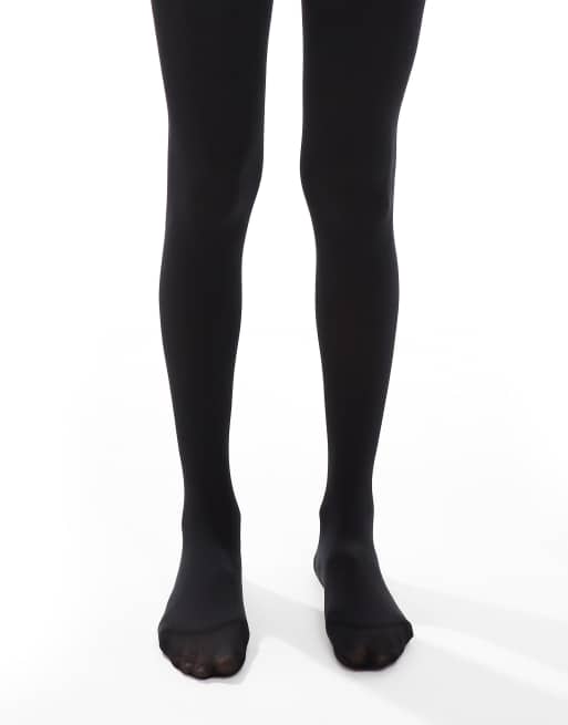 ASOS DESIGN 2 pack 120 denier tights in black , 2 of 4