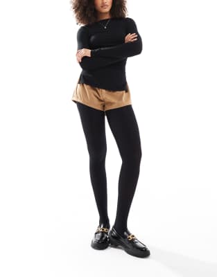 2 pack 80 denier tights in black - BLACK