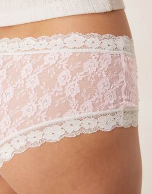Asos Design 2 Pack All Over Lace Boxer Boyshorts