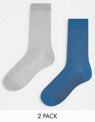 ASOS DESIGN 2 pack ankle socks with waffle texture | ASOS