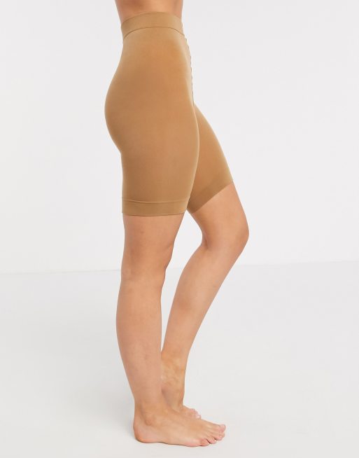 ASOS DESIGN padded bum enhancing anti-chafing shorts in golden bronze