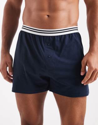 Asos Design 2-pack Boxers With Striped Waistband In Multi