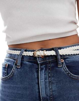 Asos Design 2-pack Braided Skinny Waist And Hip Belt-multi In Multi