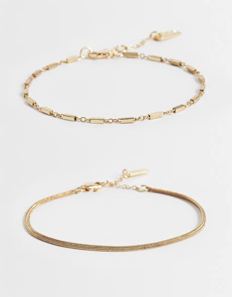 ASOS DESIGN 2-pack bransoletek łańcuszkowych w kolorze złotym - view 1