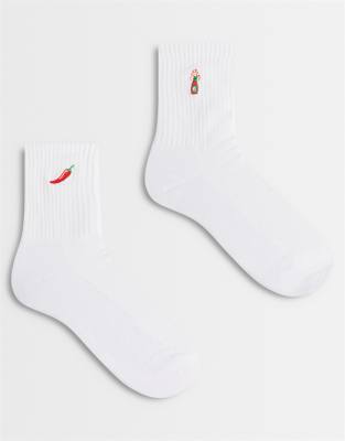 Asos Design 2-pack Chili Socks In White
