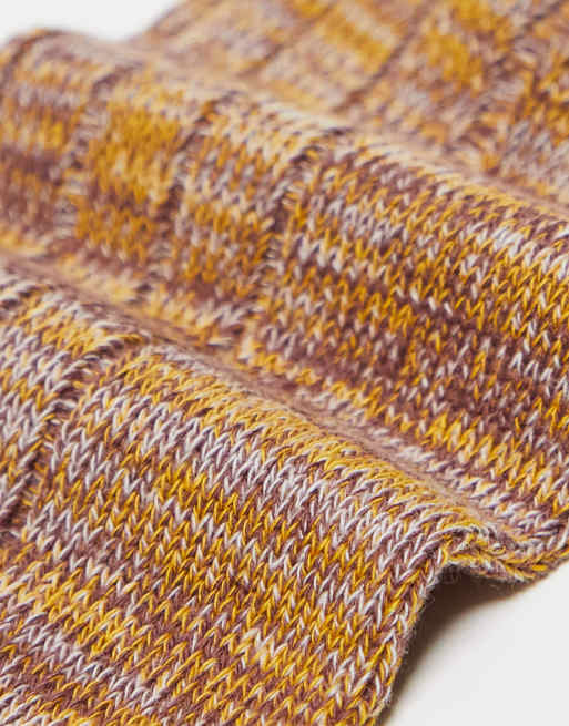ASOS DESIGN 2 pack chunky socks in flecky gray and beige, 2 of 4