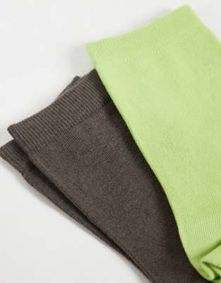 Asos Design 2-pack Cotton Socks In Multi