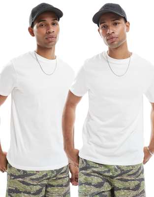Asos Design 2 Pack Crew Neck T-shirts In Multi
