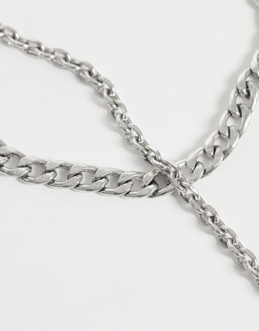 ASOS DESIGN 2 pack curb chain bracelet in silver, 3 of 3