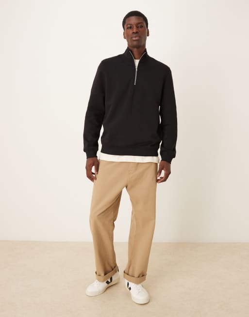 ASOS DESIGN essentials 2 pack quarter zip sweatshirt in black and grey