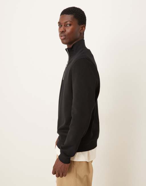 ASOS DESIGN essentials 2 pack quarter zip sweatshirt in black and grey