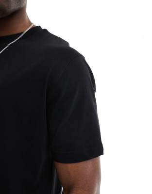 Asos Design 2-pack Essential Relaxed Crew Neck T-shirts In Black
