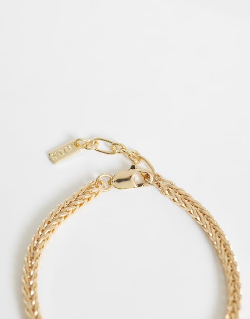 ASOS DESIGN 2 pack figaro and snake link chain bracelet in gold, 2 of 3