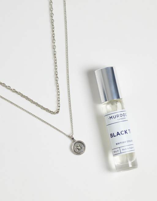ASOS DESIGN 2-pack halsband med knapphänge och kedja i silver, 2 av 4