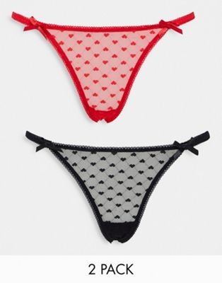 Pack of 2 thongs with lurex