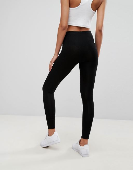 ASOS DESIGN 2 pack high waisted leggings in black SAVE