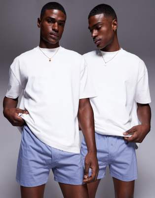 Asos Design 2 Pack Jersey Boxers With Woven Patch In Charcoal-gray