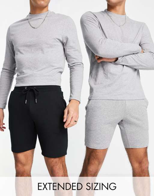 ASOS DESIGN slim jersey shorts in grey marl