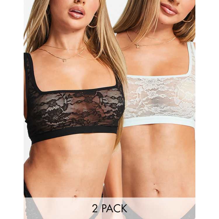 Square neck sales lace bralette