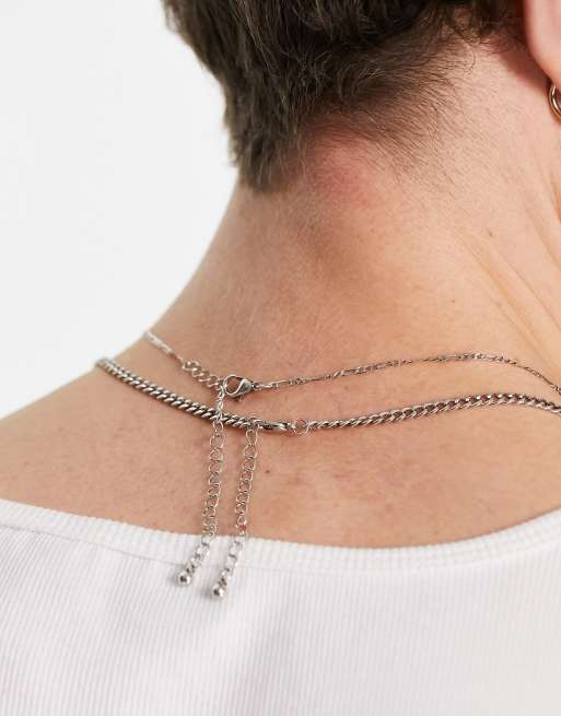ASOS DESIGN 2 pack layered necklace set with vintage design and