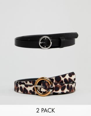 ASOS DESIGN 2 pack Leopard print hip \u0026 