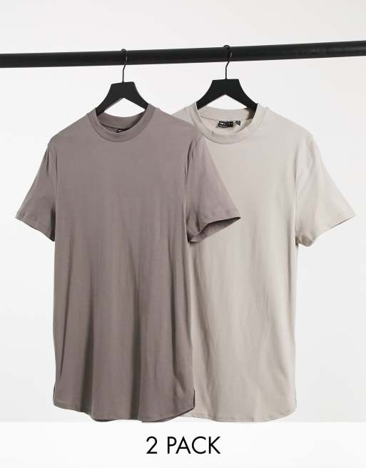 ASOS DESIGN 2 pack longline t-shirt with side splits | ASOS