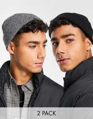 black mini fisherman beanie