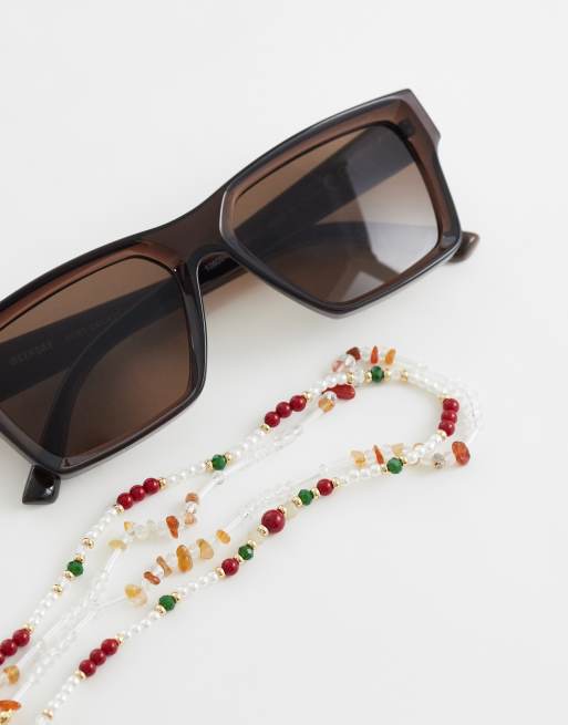 ASOS DESIGN 2 pack mixed beaded stone necklace in multi, 2 of 4