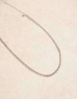 Asos Design 2 Pack Mixed Chain Necklace In Metallic