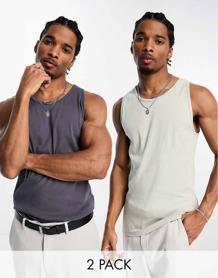 ASOS DESIGN 2 pack muscle fit...