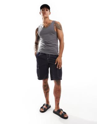 Asos Design 2 Pack Muscle Fit Tank Tops In Multi