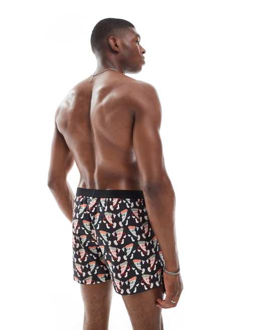 ASOS DESIGN 2 pack of boxer shorts with pizza graphic in black, 3 of 3